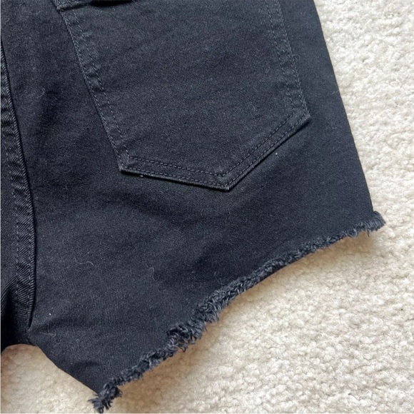SHEIN Cut-Off Denim Shorts Women's Size Small Black High Rise Distressed Raw Hem - Picture 3 of 13